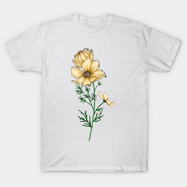 Yellow Cosmos T-Shirt by MaraiM